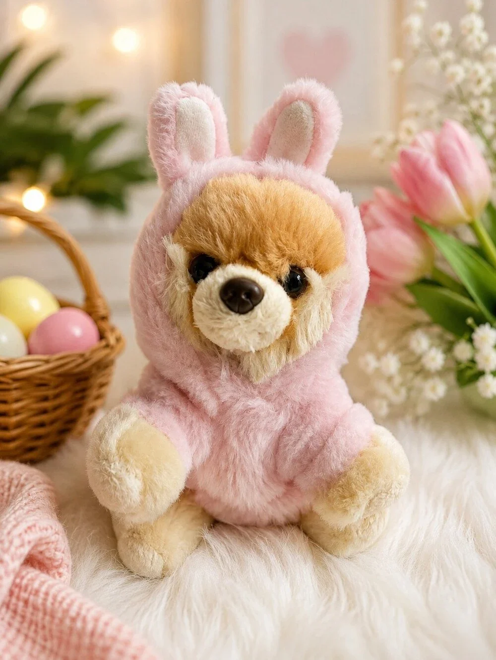 Gund Itty Bitty Bunny Boo Plush #043 Pink Bunny Costume Pomeranian Dog 7